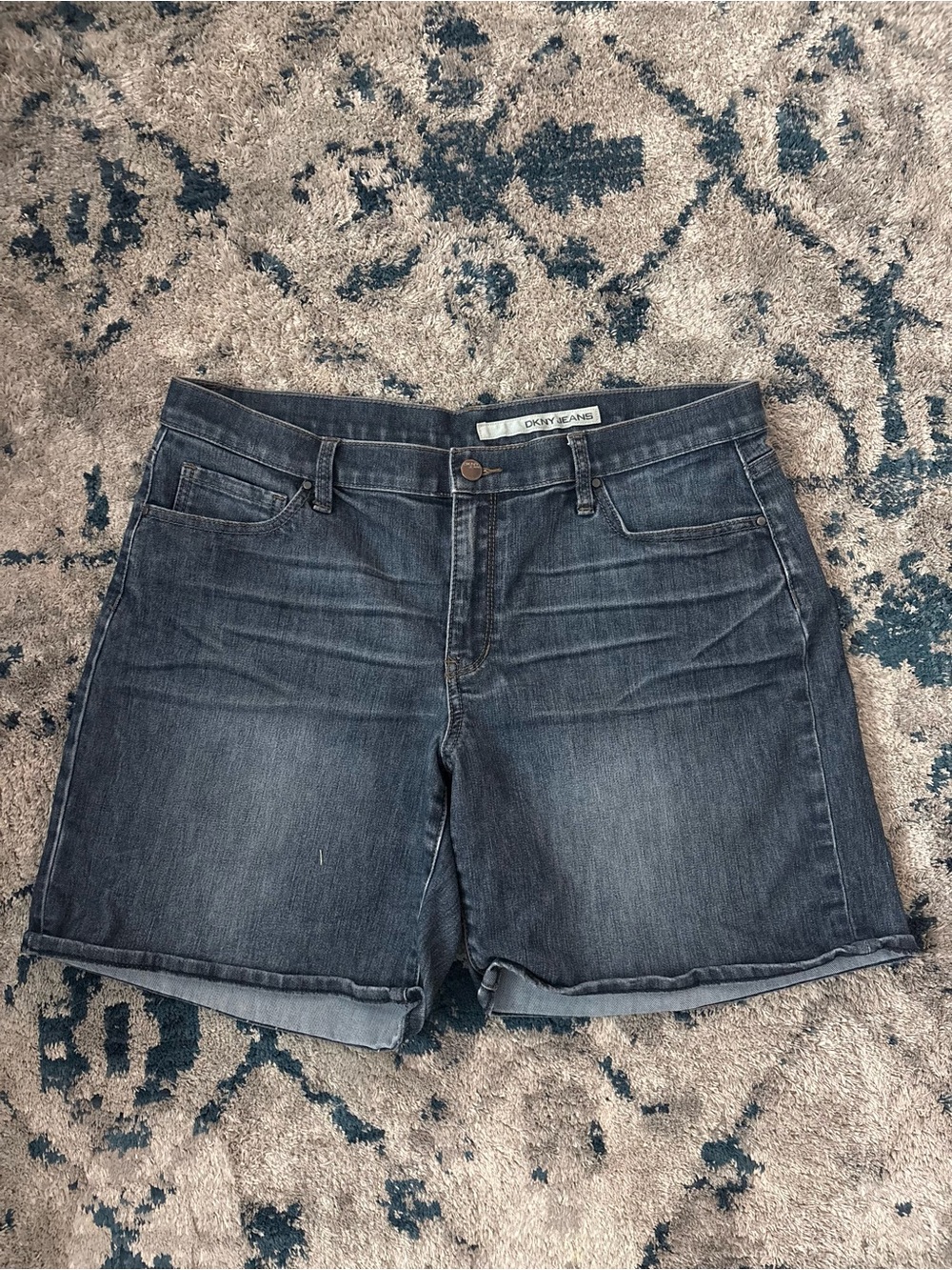 DKNY Dark Blue Denim Cutoff Shorts